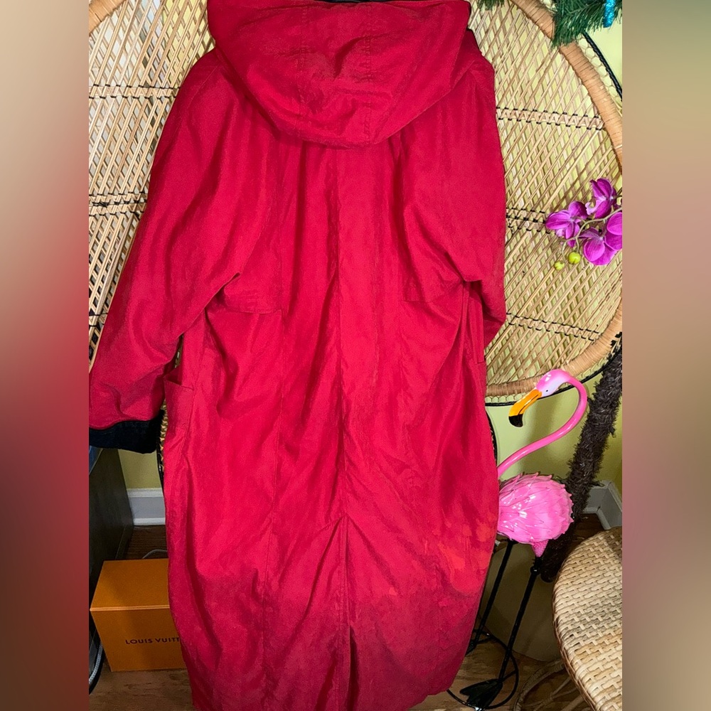 London Fog Vintage Trench Coat Removable Wool Liner Red Size 14 - Picture 3 of 15